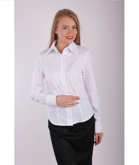 Белая женская рубашка с галстуком Р23