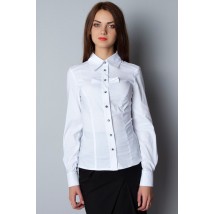 Блуза біла, довгий рукав, з бантиками Р106