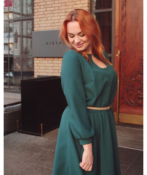 Midi dress with teardrop neckline