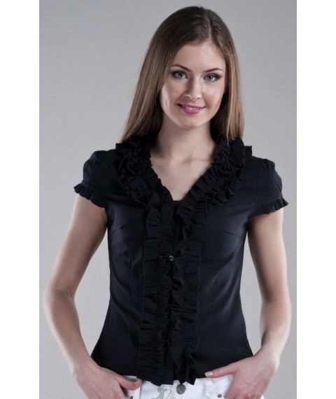 Black blouse "roses"