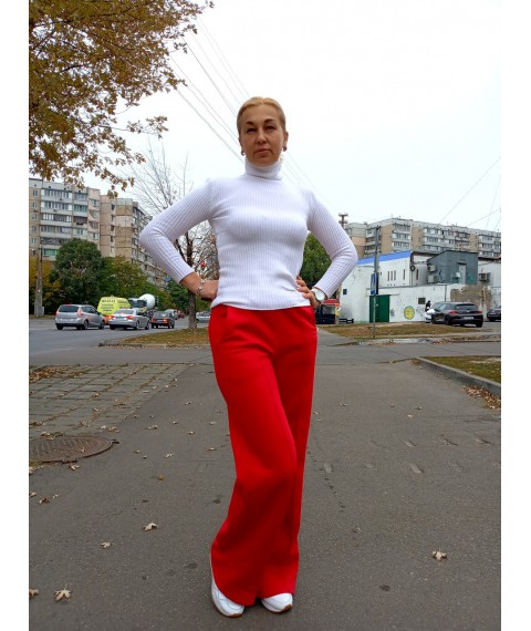 Брюки палаццо красные