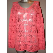 Crochet coral sweater
