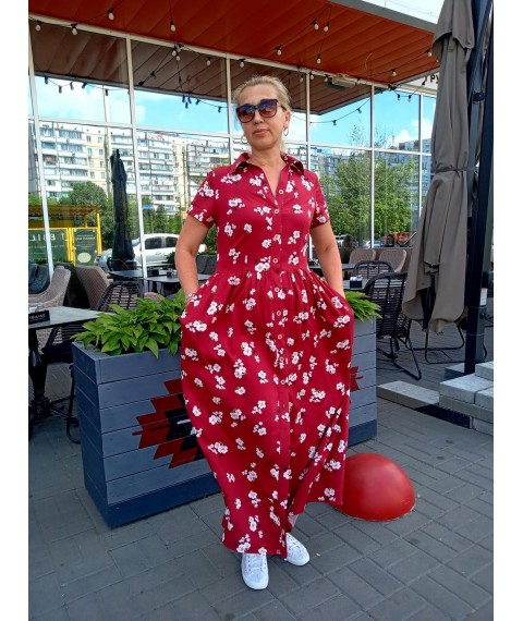 Maxi robe dress with buttons