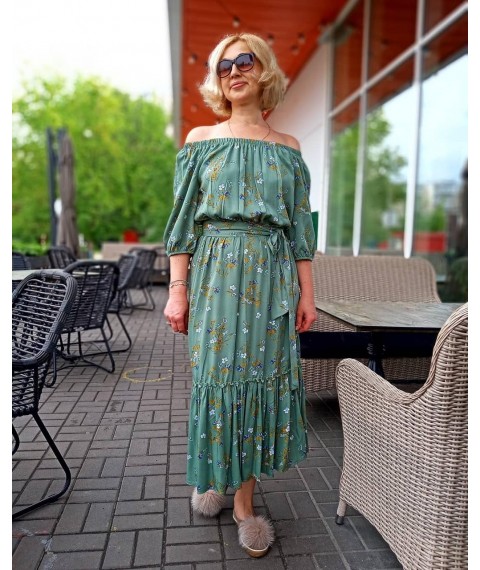 Midi dress with elastic