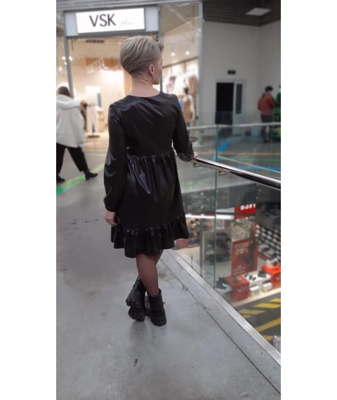 Dress made of black eco leather