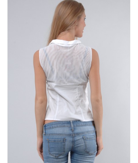 White sleeveless shirt