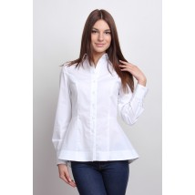 White tunic blouse with peplum, P109"