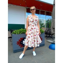 Midi dress with ruffle