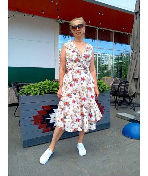 Midi dress with ruffle