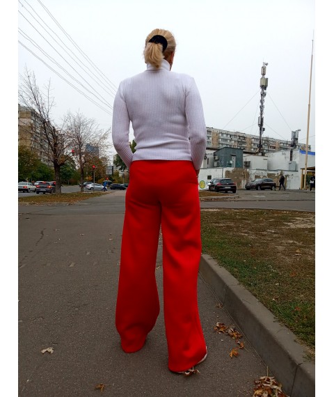 Брюки палаццо красные