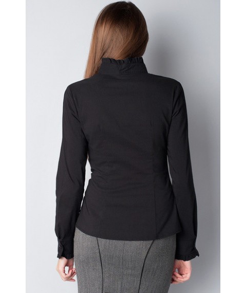 Black business shirt with ruffle