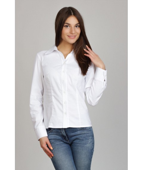 Жіноча біла сорочка, класичного крою Р60к