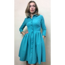 Robe dress with a full skirt and pockets P208