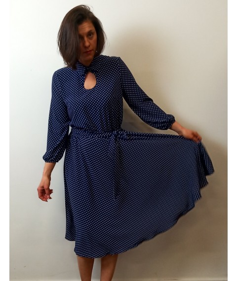 Midi dress with polka dots