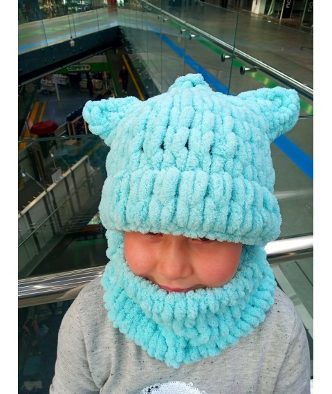 Turquoise set - hat, snood and mittens