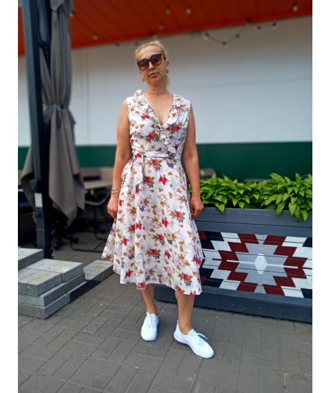 Midi dress with ruffle