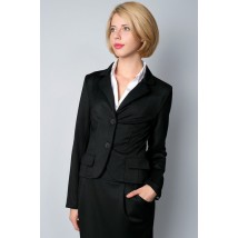 Black wool blend jacket without lining Ж05