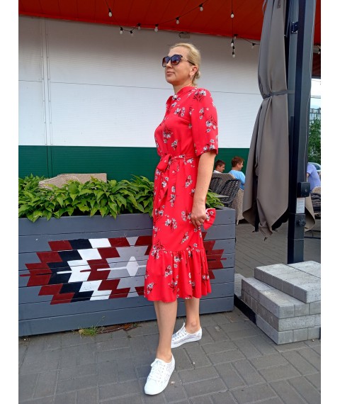 Midi dress with ruffle