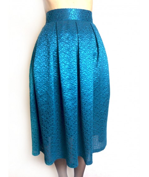 Women's pleated midi skirt with pockets J93