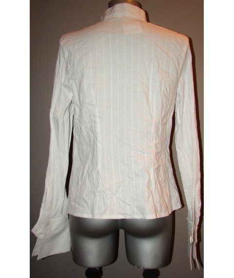 Women's white blouse with decorative shelf P06