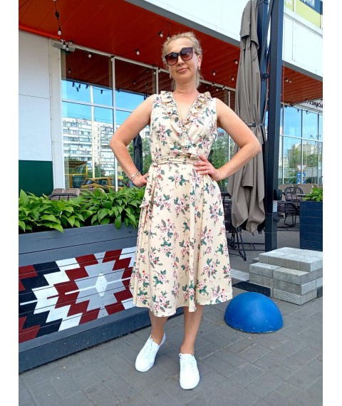 Midi dress with ruffle