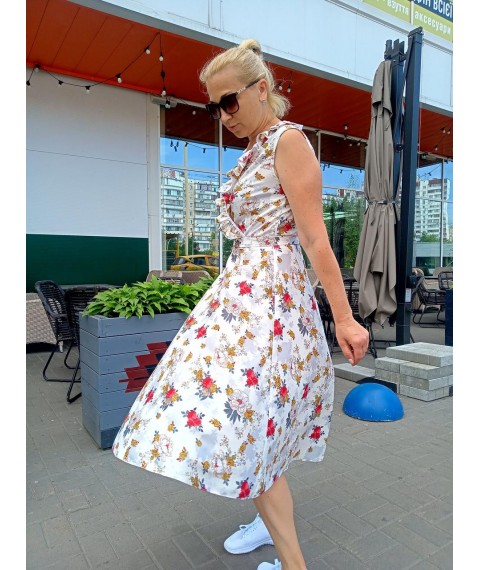 Midi dress with ruffle