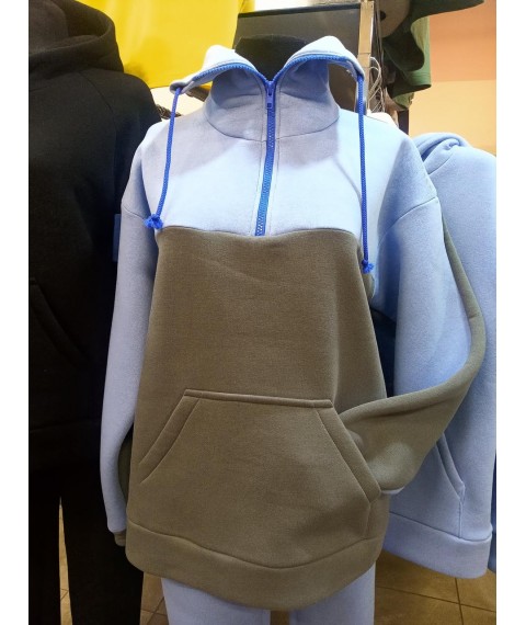 Sweatshirt combined gray-blue