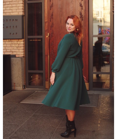 Midi dress with teardrop neckline
