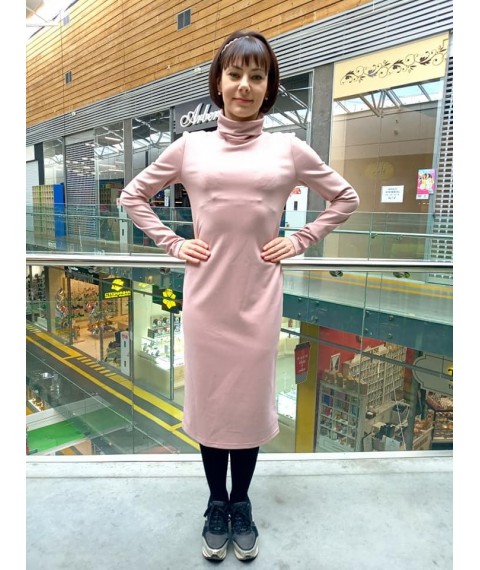 Плаття-гольф нюдовий трикотаж