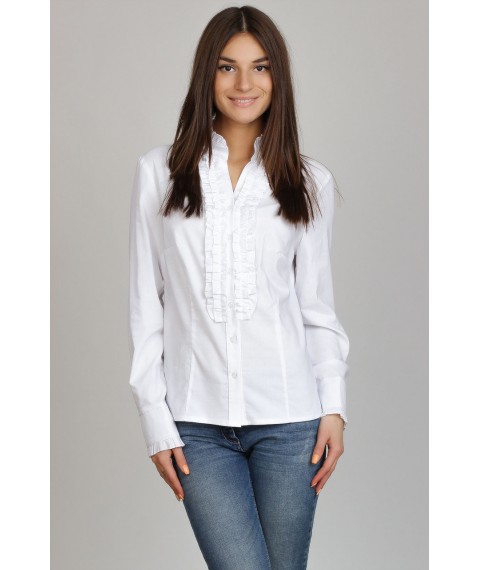 Блуза з коміром-стійкою Р76