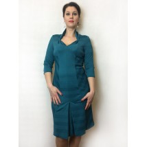 Turquoise elegant dress with neckline P77