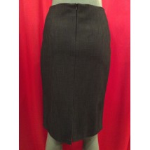 Women's gray narrow skirt with decorative trim J68