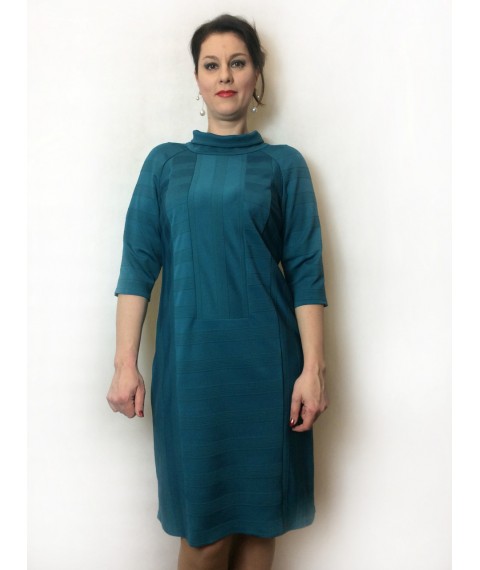 Turquoise dress with a collar P215