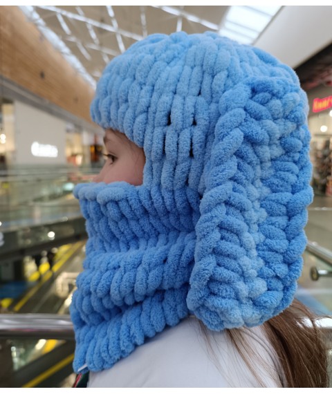 Two-tone blue balaclava