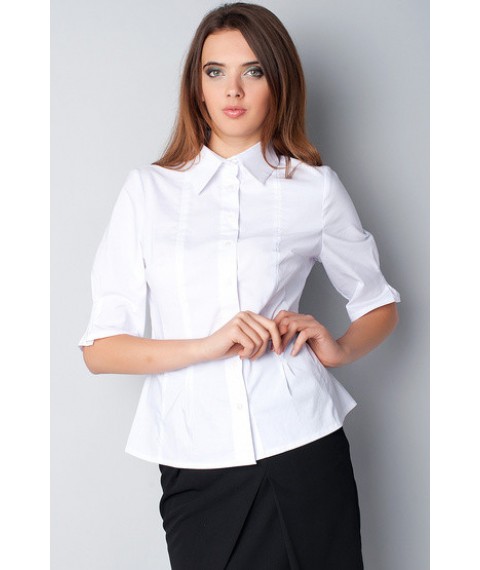 Белая женская блуза с рукавом до локтя Р40