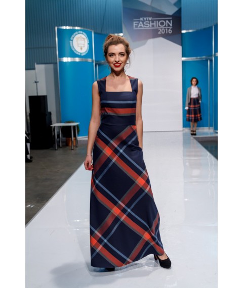 Long maxi sundress in check