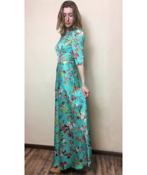 Floor-length silk maxi dress