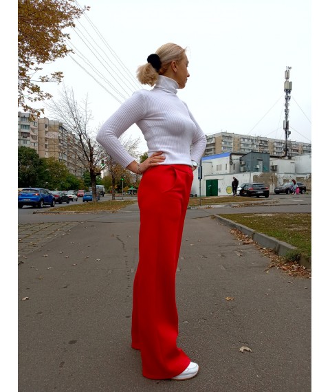 Брюки палаццо красные