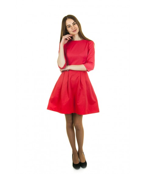 Червоне плаття з кишенями П164