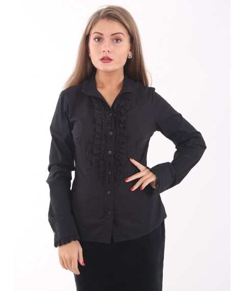 Black business shirt with ruffle