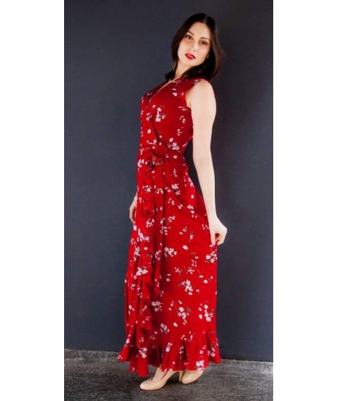 Long red wraparound sundress