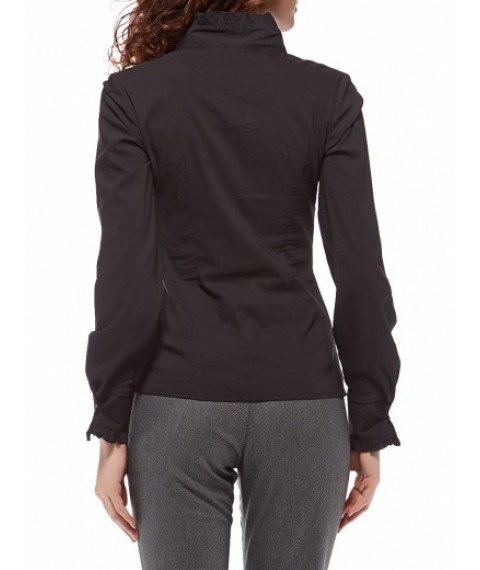 Black business shirt with ruffle