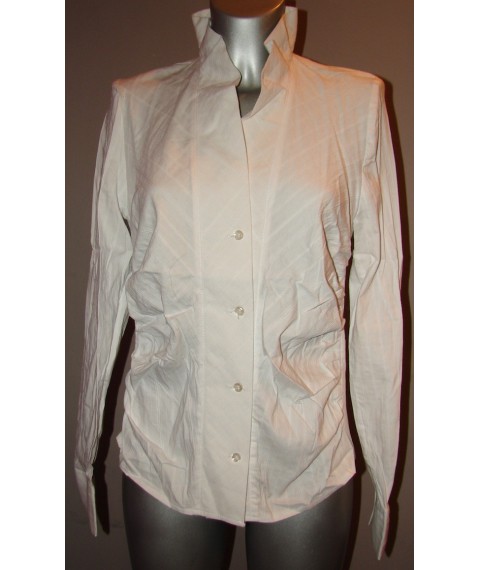 Women's white blouse with shawl collar P34