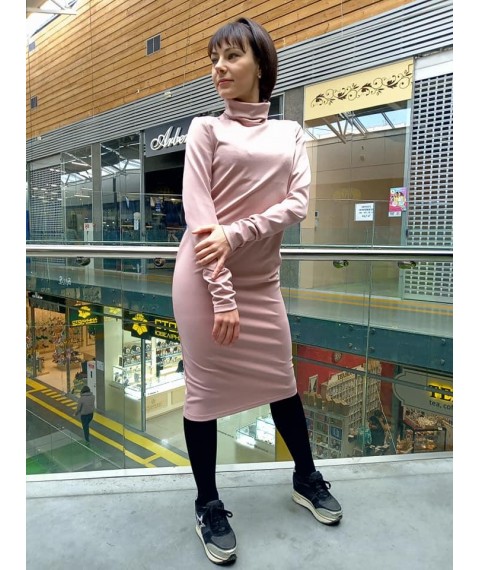 Плаття-гольф нюдовий трикотаж