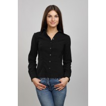 Рубашка женская черная, классическая Р60