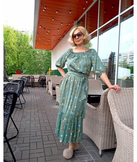 Midi dress with elastic
