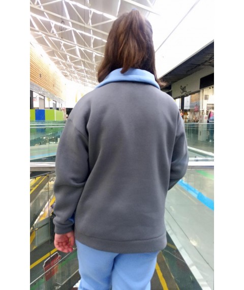 Sweatshirt combined gray-blue