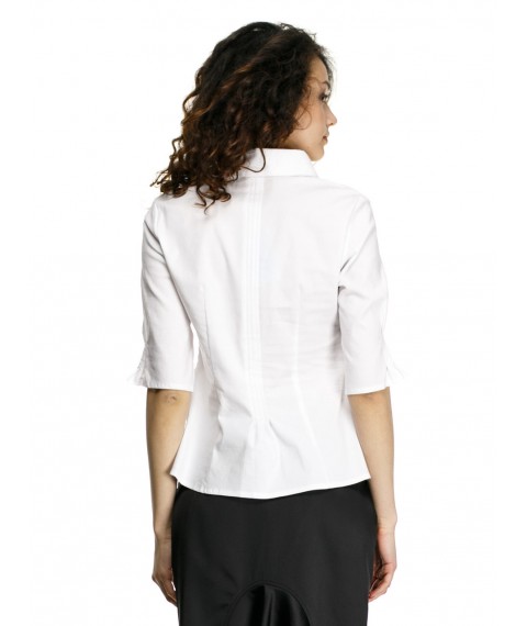 Біла жіноча блуза з рукавом до ліктя Р40