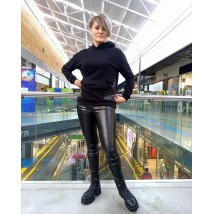 Black eco leather leggings