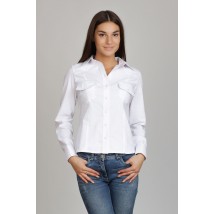 Біла жіноча сорочка з кишенями P73